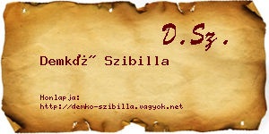Demkó Szibilla névjegykártya